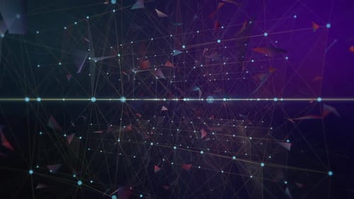 Abstract Technology Network Grid Points and Lines Animation