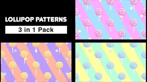 Animated Colorful Lollipop Pattern Loop Backgrounds