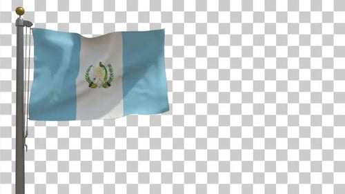 Guatemala Flag Waving on Alpha Channel