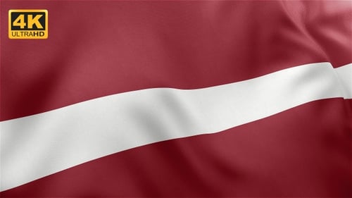 Latvia National Flag Realistic Waving Loop