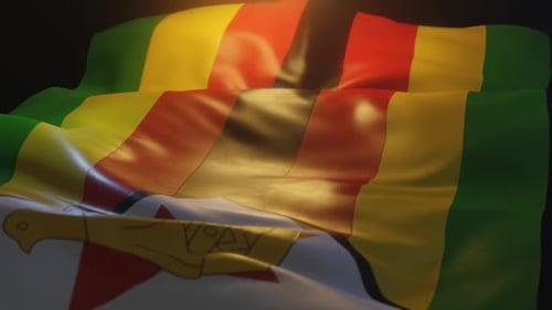 Realistic Waving Flag of Zimbabwe Loop Animation