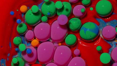Abstract Footage of Colorful Bubbles Intermingling