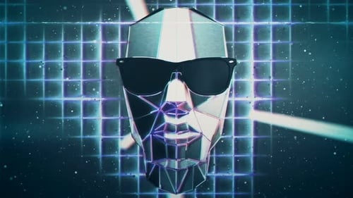 Retro Futuristic Head VJ Loop