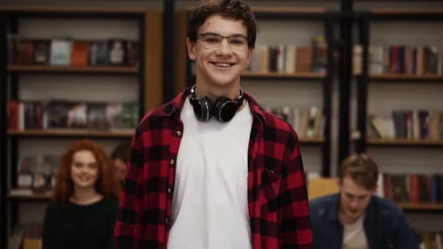 Close Up Portrait Cheerful Young Man Laughing Enjoying Successful Lifestyle Achievement