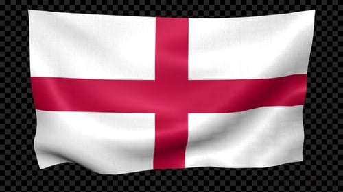 England Flag Waving Animation with Alpha Channel
