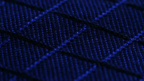 Close-Up of Blue and Black Fabric Texture
