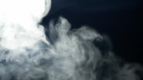Ethereal White Smoke Swirling on Dark Background