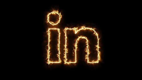 Icône de médias sociaux Fire Linkedin