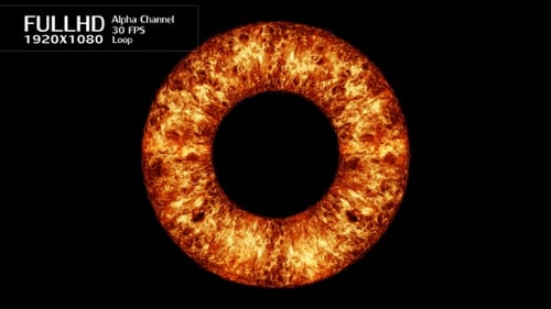 Abstract Fiery Ring Portal Energy Animation