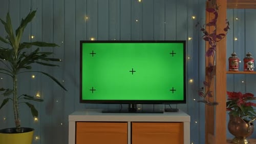 Christmas TV with Green Screen Composited