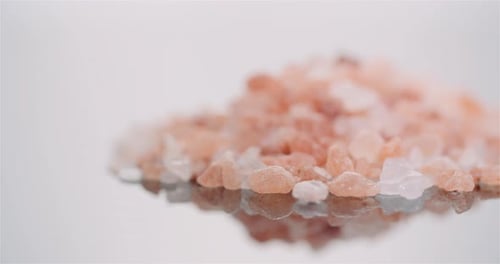 Pile of Himalayan Pink Salt Crystals Close-Up