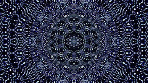 Abstract Blue Kaleidoscope Pattern Loop Animation