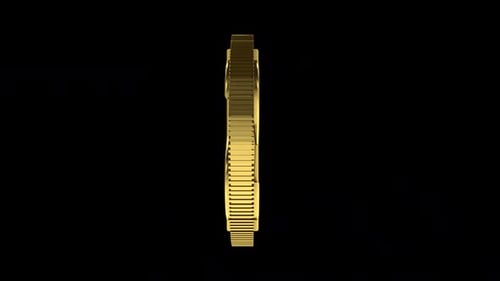 Golden Dollar Coin 3D Rotation Animation
