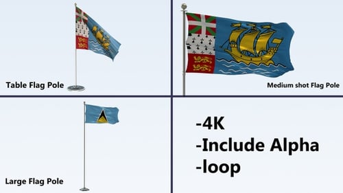 Waving 3D Flags with Alpha Channel for International Projects