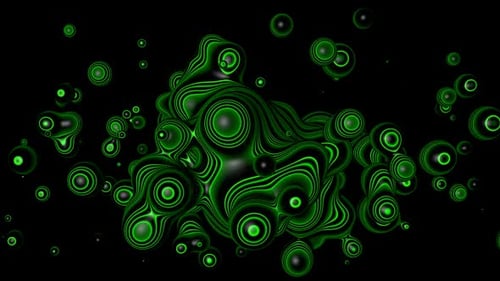 Green Balls Psychedelic Abstract Background