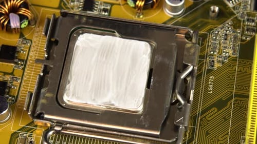 Top View of the Motherboard. Motherboard PC Base Part. A Lot of Different Chips. View of the