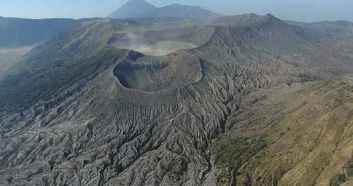 Aerial Footage of Huge Volcano in Bali , Indonesia. Magnificent Asian Nature. Travel Concept. Shot
