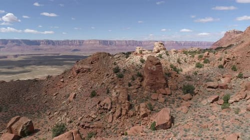 Aerial view of arid hills