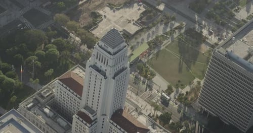 Aerial View of Los Angeles City Hall