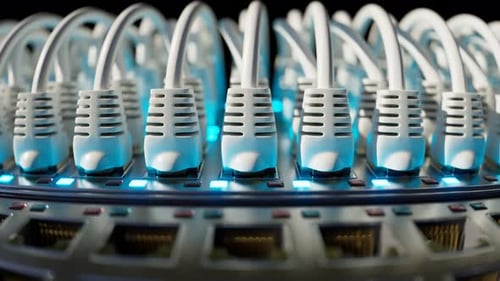 Seamless Loop of Ethernet Cables Connected to Network Switch