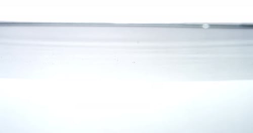 Water drips into a water surface - white background