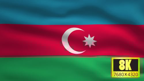 Realistic Waving Azerbaijan Flag Loopable Animation