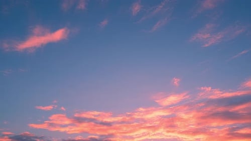 Pink Clouds Time Lapse at Sunrise or Sunset