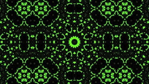 Abstract Green Kaleidoscope Background Loop
