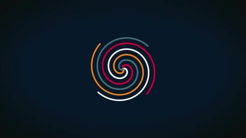 Colored spiral with woven lines in the shape of a circle