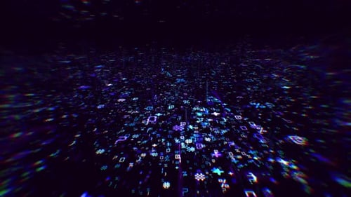 Abstract Digital Symbols Glitch Technology Background