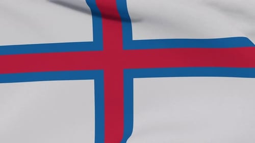 Faroe Islands National Flag Waving Loop
