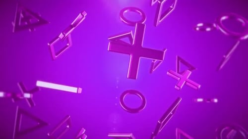 3D Metallic Gaming Symbols Floating Abstract Background