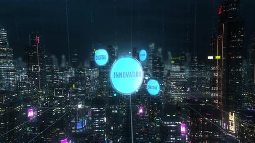 Digitales abstraktes Smart City-Innovationsabzeichen