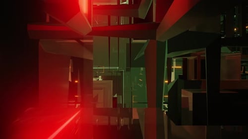 Futuristic Circuit Board Animation with Glowing Data Lines