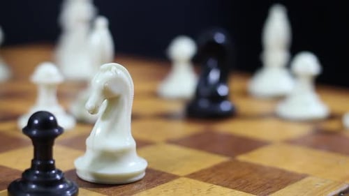 Whitehorse Overthrows The Black Rook On A Chessboard