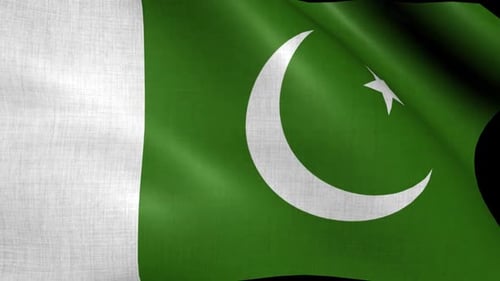 Realistic Waving Pakistan Flag Animation