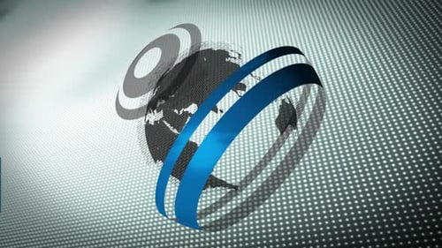 Animation of words Fake News written on a banner with globe