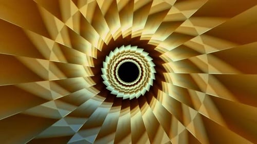 Abstract Geometric Golden Tunnel Loop Background