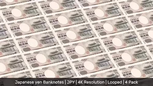 Japan Banknotes Money / Japanese yen / Currency ¥ / JPY/ | 4 Pack | - 4K