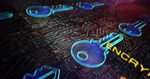 Ciberseguridad con símbolo metálico clave digital