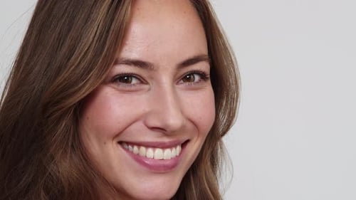 Smiling Woman Face Close Up