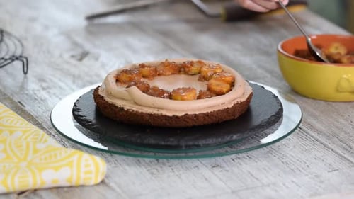 Process of cooking chocolate sponge cake. Step by step assembly chocolate cake.