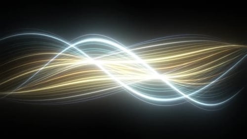 Abstract Flowing Neon Light Trails Background