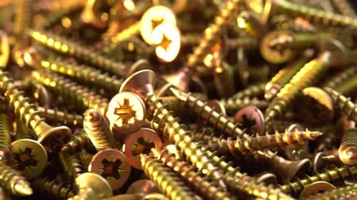 Close Up of Many Shiny Screws