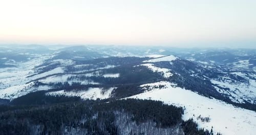 From Great Heigh Fairytale Mountain Landscape Snow Covered Alpine Sharp Peaks