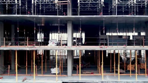 Vue aérienne d'un nouveau bâtiment de grande hauteur en construction