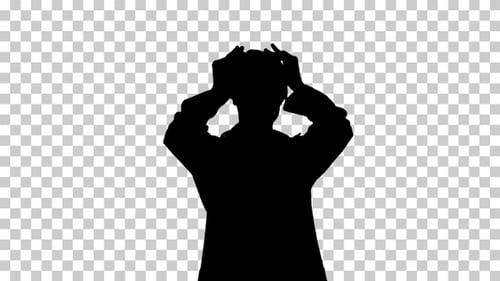 Silhouette Doctor putting , Alpha Channel