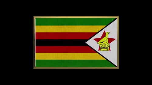 3D Rotating Flag of Zimbabwe Seamless Loop Animation