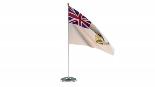 British Antarctic Territory Flag Waving on Pole