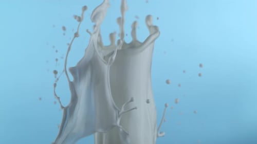 Milchspritzer in Zeitlupe, aufgenommen mit Phantom Flex 4K bei 1000 Bildern pro Sekunde